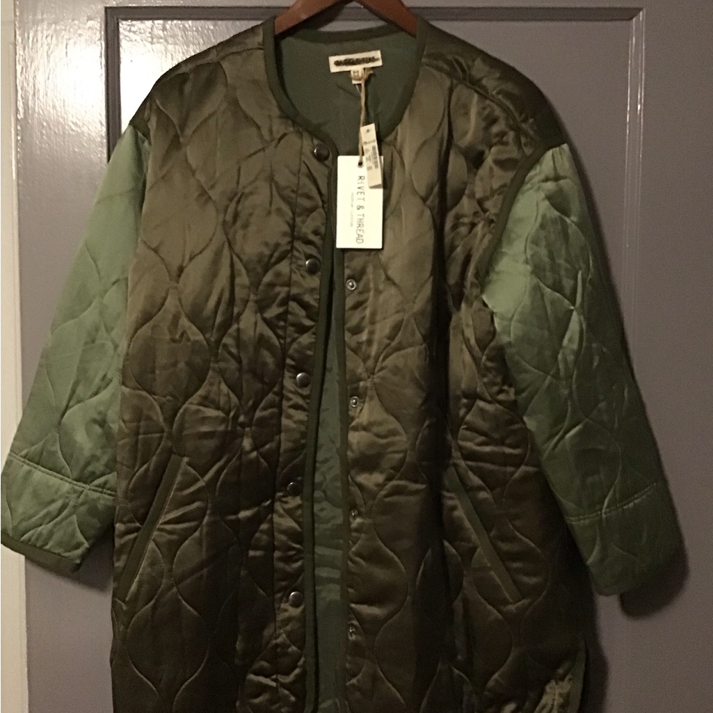 Olive Green Rivet & Thread Quilted Jacket
